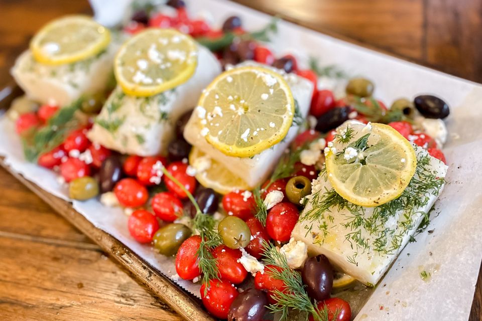 One-Pan Mediterranean Fish and Veggies